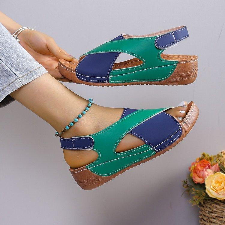 Foreign Trade Independent Station Breathable Women's Sandals 2025 Color Matching Women's Shoes 2024 New Summer Casual Beach Shoes Slippers