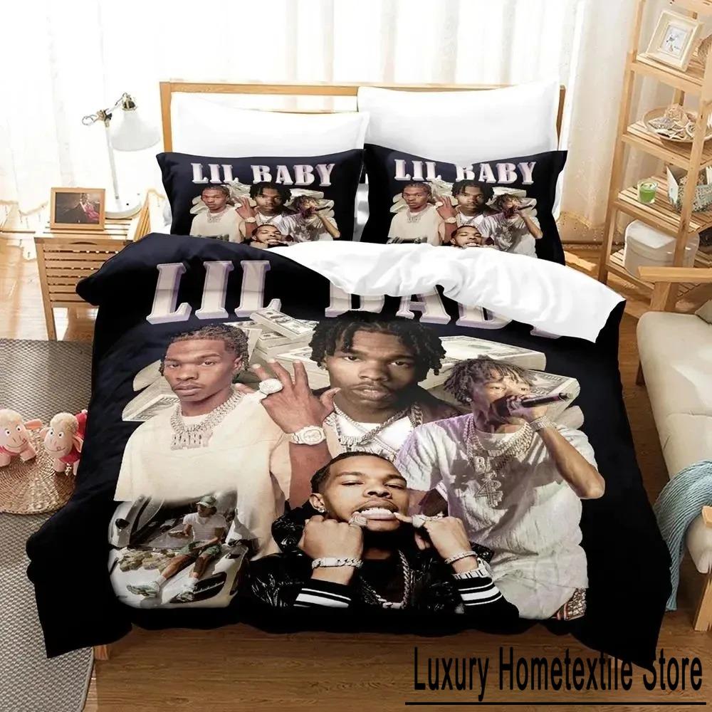 Rapper lil baby Комплект постельного белья для мальчиков и девочек Twin Queen Size Пододеяльник Наволочка Кровать для мальчиков и взрослых Мода Домашний текстиль Текстиль