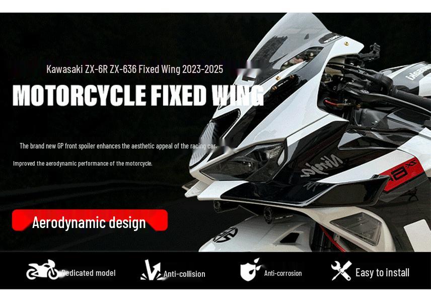 Модифицированный ветровик для мотоцикла Kawasaki ZX-6R/ZX-636 2023-2025, элемент обтекателя