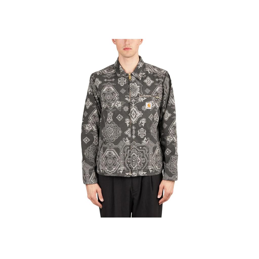 Carhartt WIP FW22 Куртка Detroit Классический узор Полный принт Куртка Detroit Мужская Куртка Черный I030763-0Y1-60