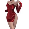 Sex underwear sexy red christmas nightdress pure desire free uniform pajamas temptation suit qqny