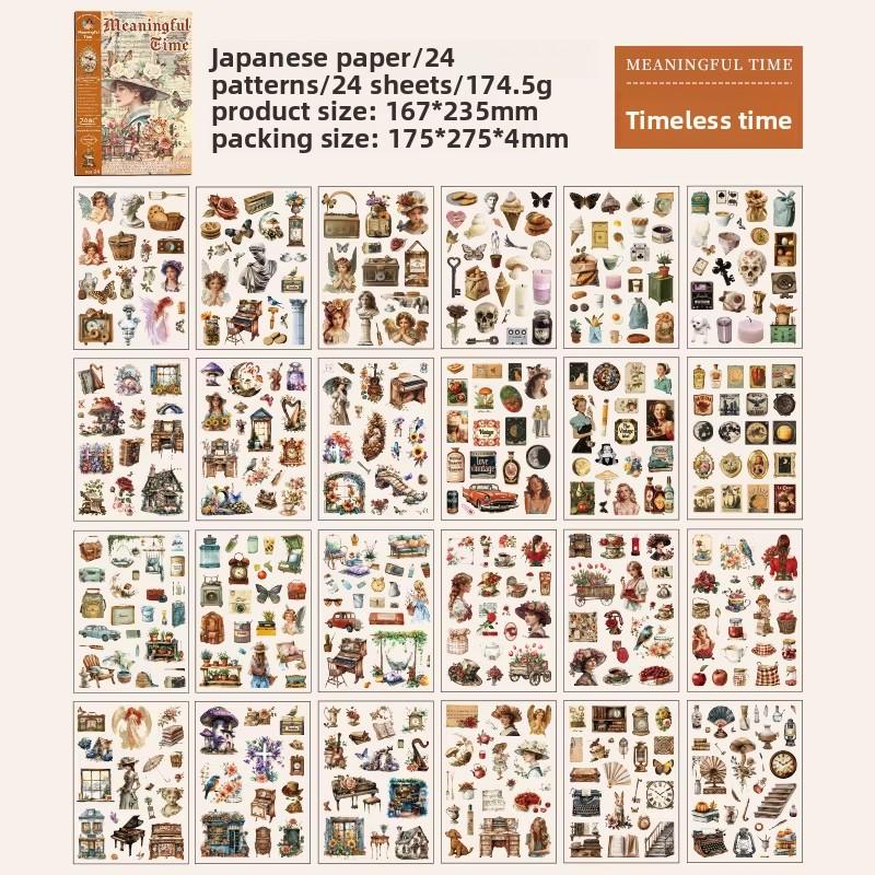 24 Штуки/штука Старая Мечта Возвращение Винтажная Наклейка-блокнот Книжка-наклейка с Вырезкой Материал для Поделок Креативная Наклейка