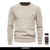 AIOPESON Argyle Men's Basic Pullover Solid Color O-neck Knitted Male Sweater Winter Fashion New Knitwear for Men