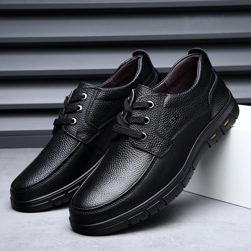 Leather shoes, leather low-top, Wenzhou flat-bottomed security, car repair, thick-soled, deodorant, non-slip, wear-resistant and dirt-resistant, wo