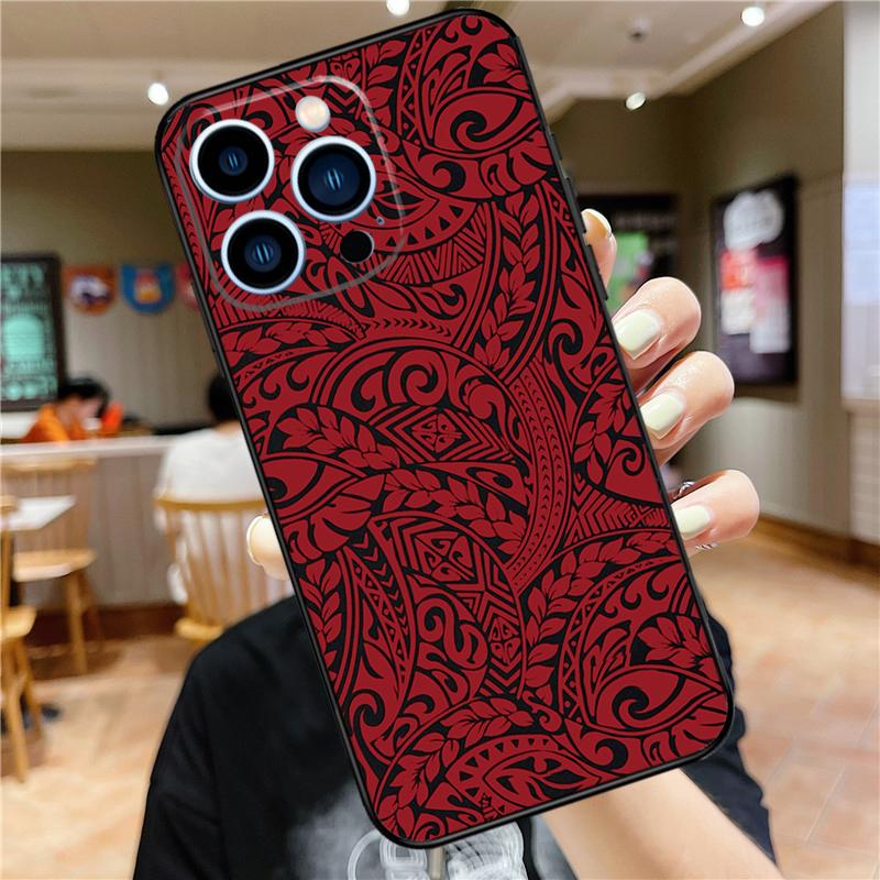 Maori Polynesian Samoan Tribal Case For iPhone 16 15 11 12 13 14 Pro Max XS XR X 7 8 Plus 12 13 Mini Soft Cover