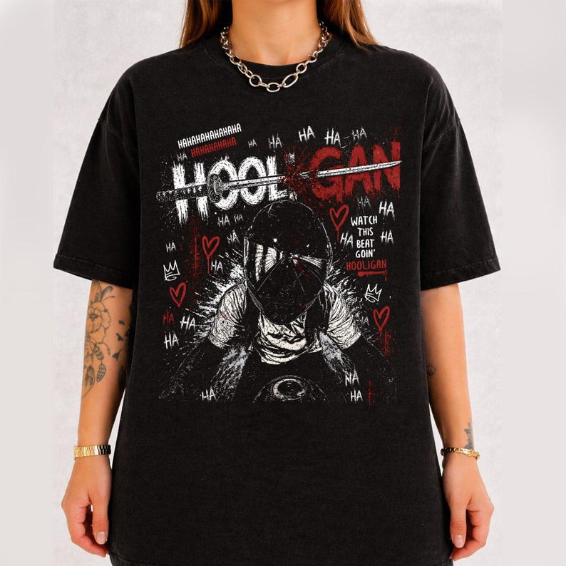 Футболка Hooligan Rider K-pop Ариранг Уличный стиль Графическая футболка с Gang Подарок для фаната Army Мировое турне 2026 Подарок для любителя музыки Мерч для Army