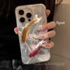 Чехол для телефона с узором «Карп на удачу» для iPhone 17 Pro 15 16 14 13 12 11 Pro Max 17e 16e 8 7 Plus XR XS X Серебристый Мягкий Ударопрочный Чехол