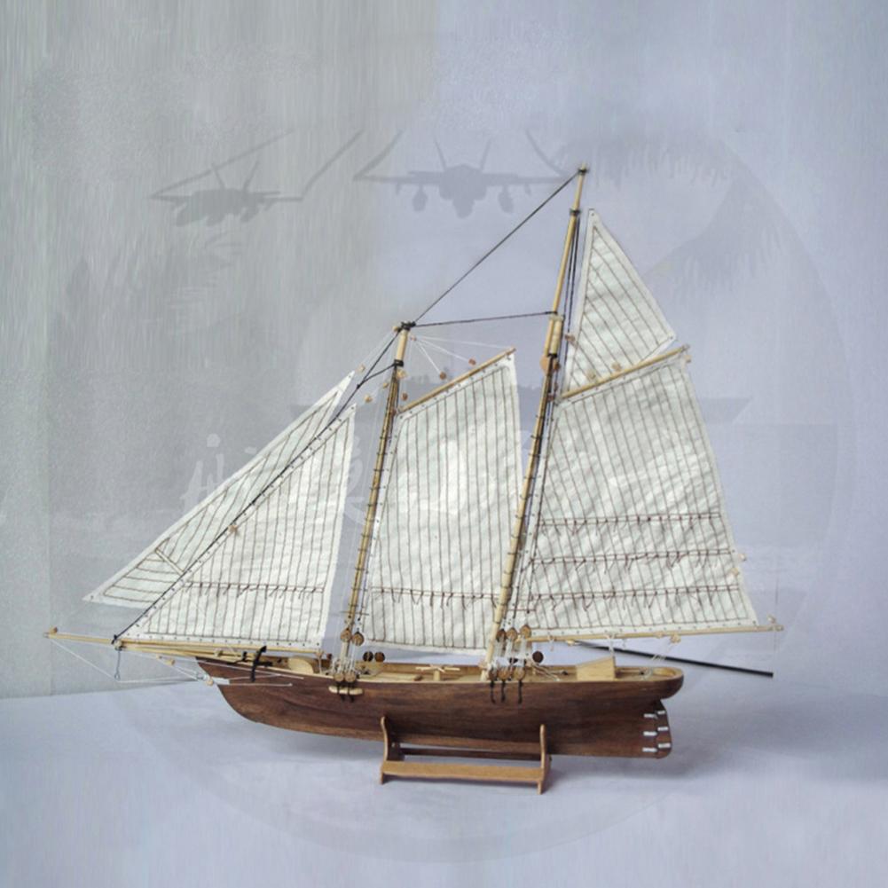 1:120 DIY Wooden Assembly Sailing Ship Model Classic Sailing Boat Laser Cutting Process Puzzle Toys