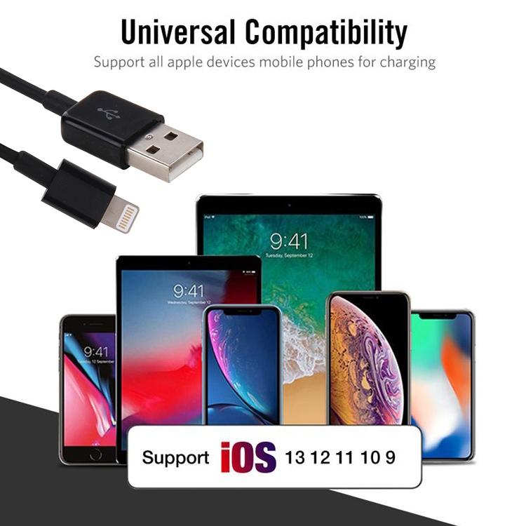 8-контактный кабель USB 2.0 для передачи данных / зарядки, Длина кабеля: 20см
