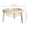 1Set Pet Glass Bowl High Base Feeding Bowl Khaki Elevated Cat Dog Feeder Neck Protection Water Food Dish Pet Feeding Supplies