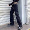 Women's High-Waist Straight-Leg Retro Jeans - New Style, Loose, Slimming Wide-Leg Overalls