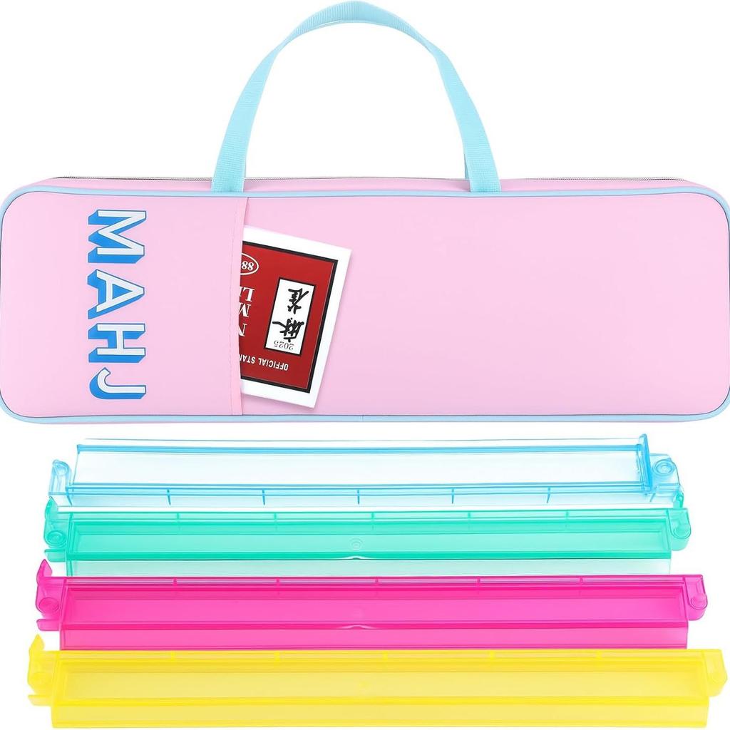 Multi-functional Portable Travel Toiletries Cosmetic Large Capacity Unisex Handbag Plush Mahjong Zippered Tile Bag