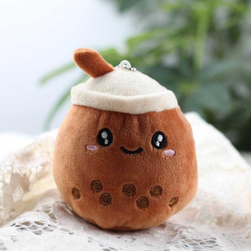 Очаровательный плюшевый брелок в виде чашки молочного чая с яблоком, мягкая игрушка из короткого плюша, подарок
