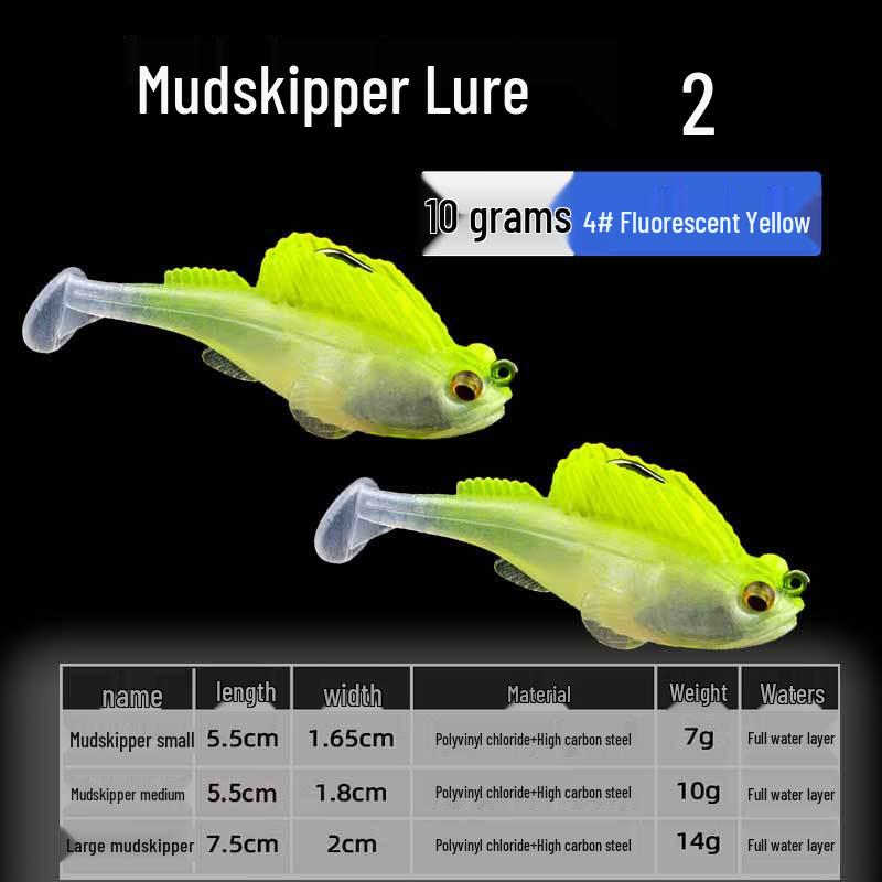 Мягкая приманка Mudskipper T-Tail с защитой от зацепов для ловли окуня, сома, черной рыбы и мандаринки