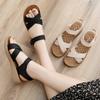 Женские туфли сандалии 2025 новые летние туфли на плоской подошве женские туфли на покатом каблуке летние универсальные толстые подошвы