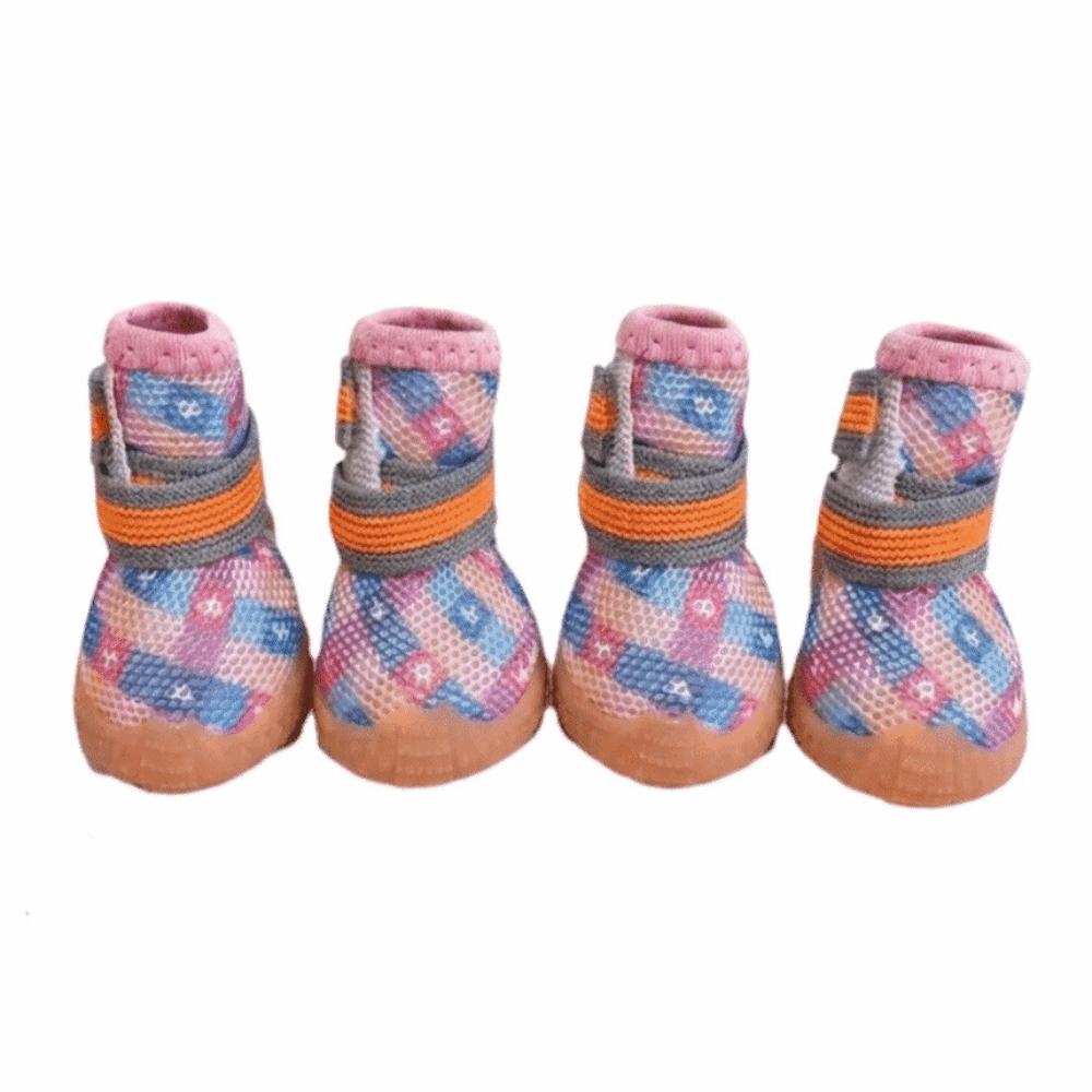 4 pcs/set Wear Resistant Dog Mesh Shoes Breathable Mesh Dog Sneakers Dog Foot Covers  City Walks