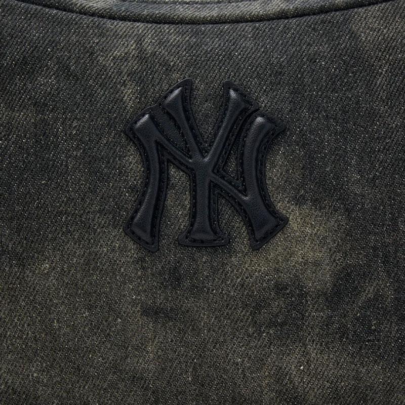New MLB Denim Shoulder Bag Unisex Charcoal Gray/Hemp Sandy Brown 3ABQBV45N