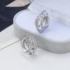 European and American retro light luxury metal wind gear engraved smooth round ear buckle earrings fashionable and simple earrings