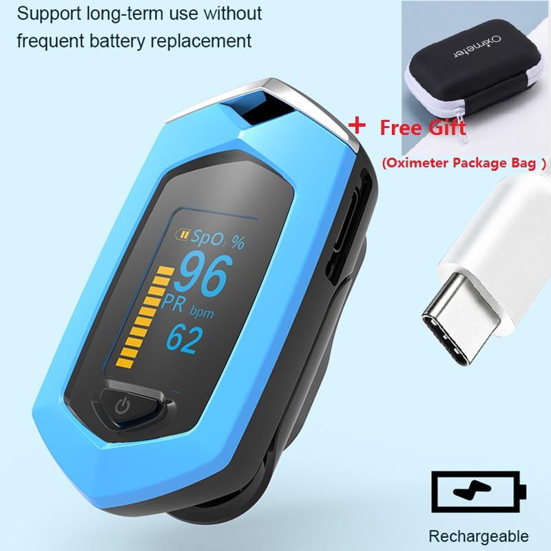 Медицинский перезаряжаемый пальцевый пульсоксиметр, встроенная литиевая батарея, измеритель насыщения крови кислородом, портативный монитор сердечного ритма Spo2