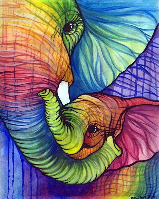 5D Алмазная вышивка Слон Полный квадратный круглый вышивка крестиком Алмазная картина Животное Мозаика Рукоделие Украшение дома