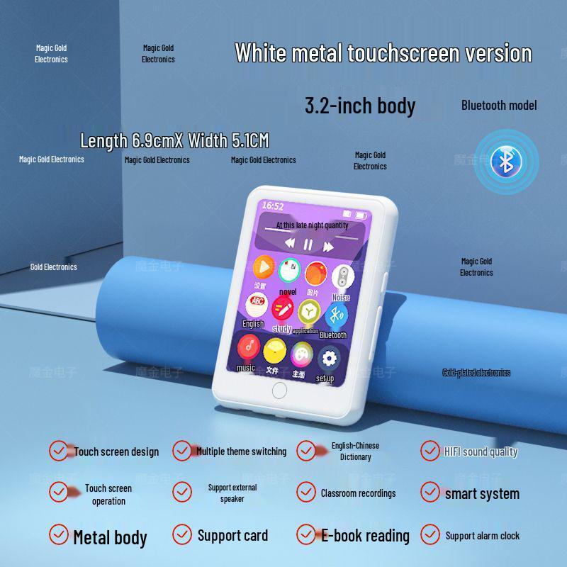 Student MP5 Touchscreen Portable Player: Read Novels, Listen To Music, Connect Via Bluetooth. Perfect for High School Students.