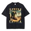 Lirili Larila Funny Cactus Elephant Meme T-shirt Italian Brainrot Vintage Washed T Shirt Men Women Oversized Cotton T Shirts Top