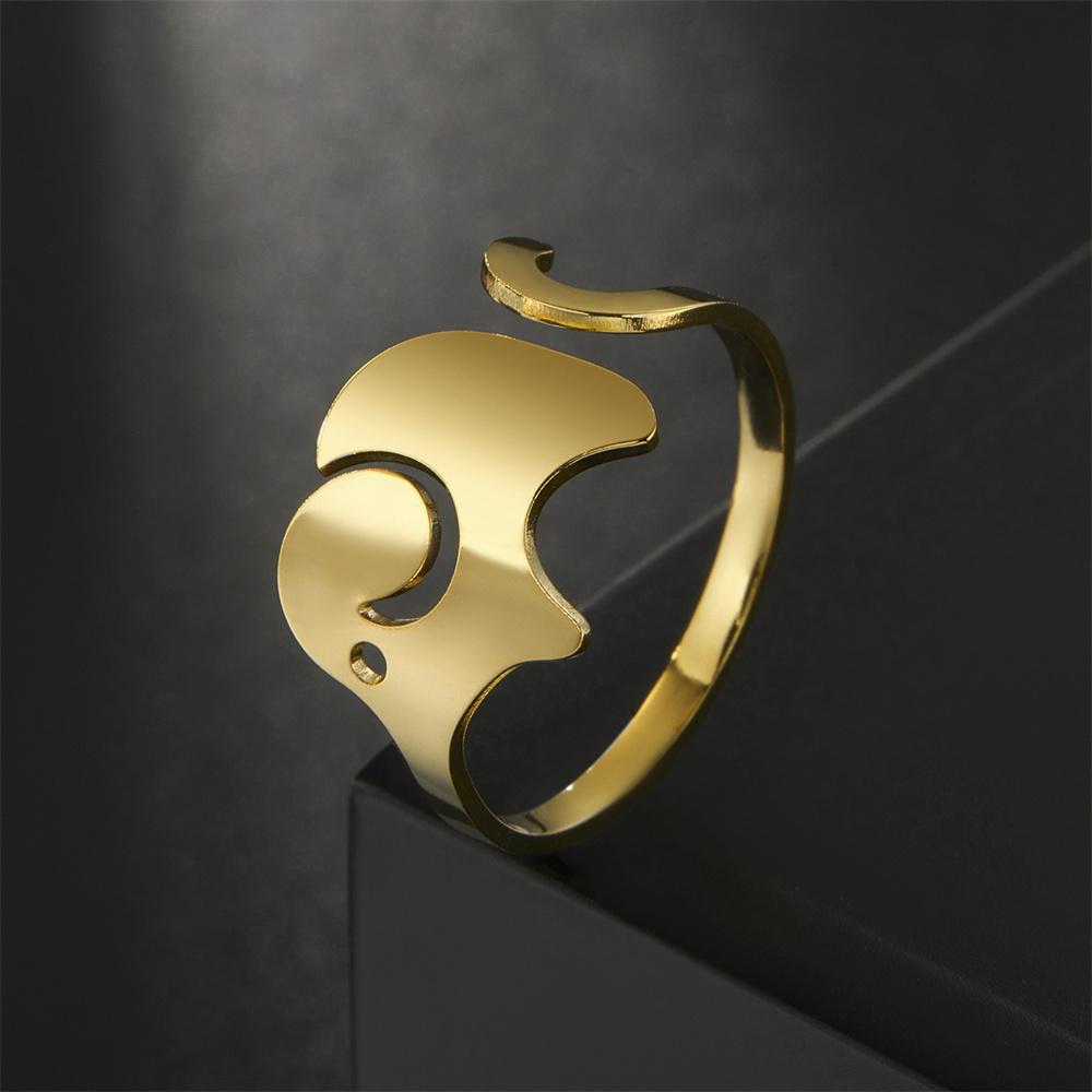 Cazador Animal Elephant Open Rings for Women Cute Finger Rings Stainless Steel Jewelry 2026 Party Birthday Wedding Friends Gift