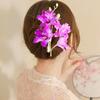 Элегантный свадебный аксессуар в виде бабочки и орхидеи, шифоновые цветы, заколки для волос, свадебные заколки из кожи аллигатора