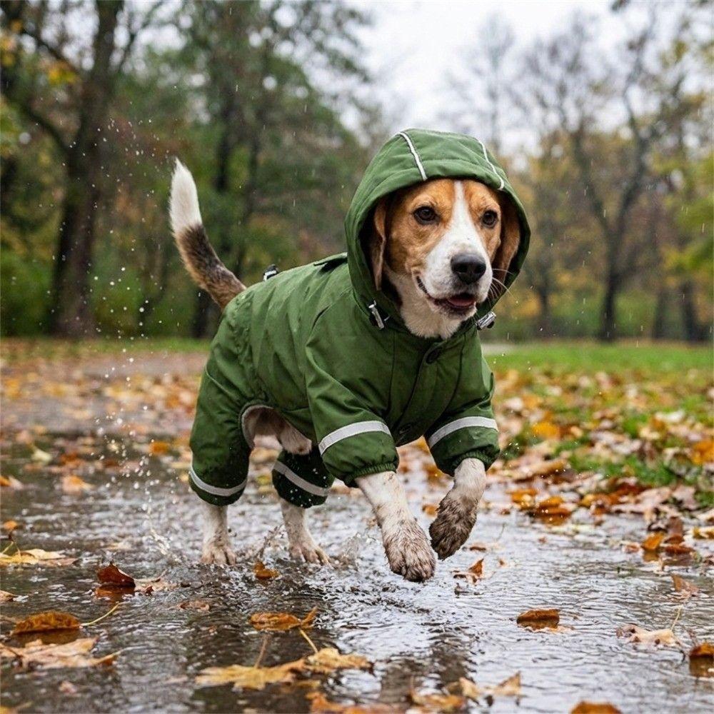 Soft Plush Dog Jumpsuit Poncho Thickened Dog Rain Cloak Pet Waterproof Cloak Travel