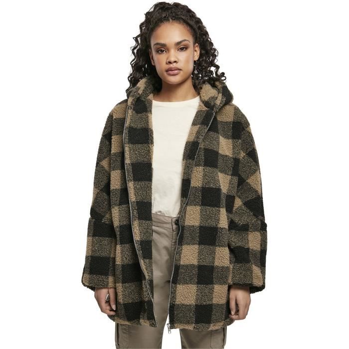 Urban Classics Veste Oversize À Capuche Sherpa Femme Veste Mi-saison Marron