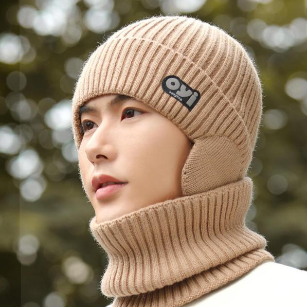 Woolen Hat for Men In Winter Windproof Large Brim Warm and Cold Hat New Knitted Hat Autumn and Winter Cold Proof Hat for Men