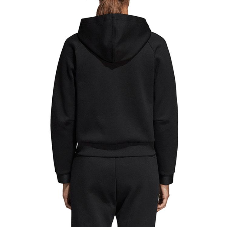 Adidas Куртка с капюшоном в спортивном стиле, женские топы, черный DU6570