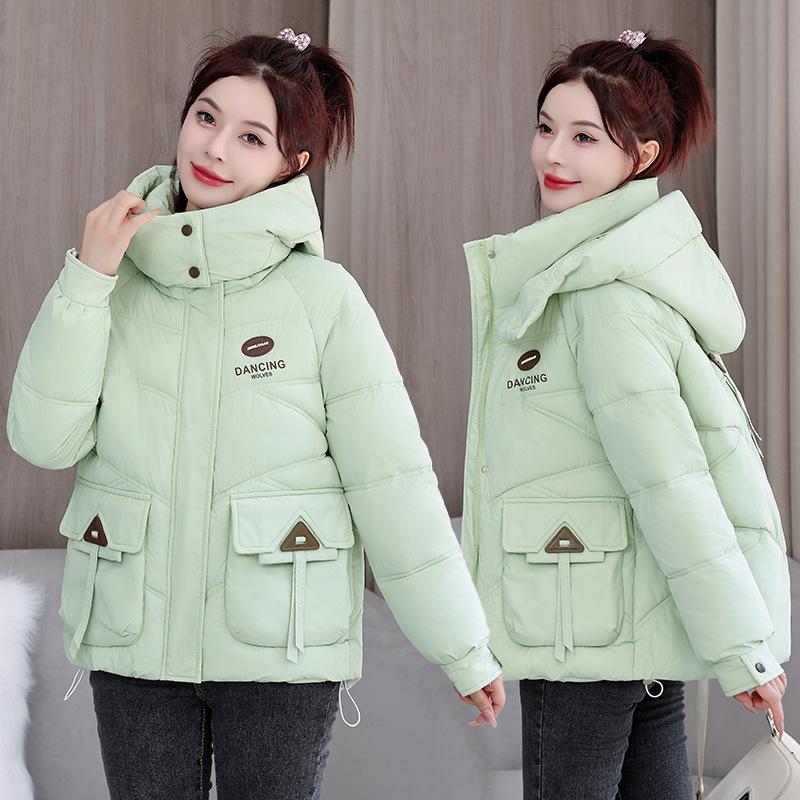 2025 Осень/Зима Новая Пуховая Хлопковая Куртка Корейская Свободная Утолщенная Куртка-Пуховик с Капюшоном Универсальная Куртка Женская
