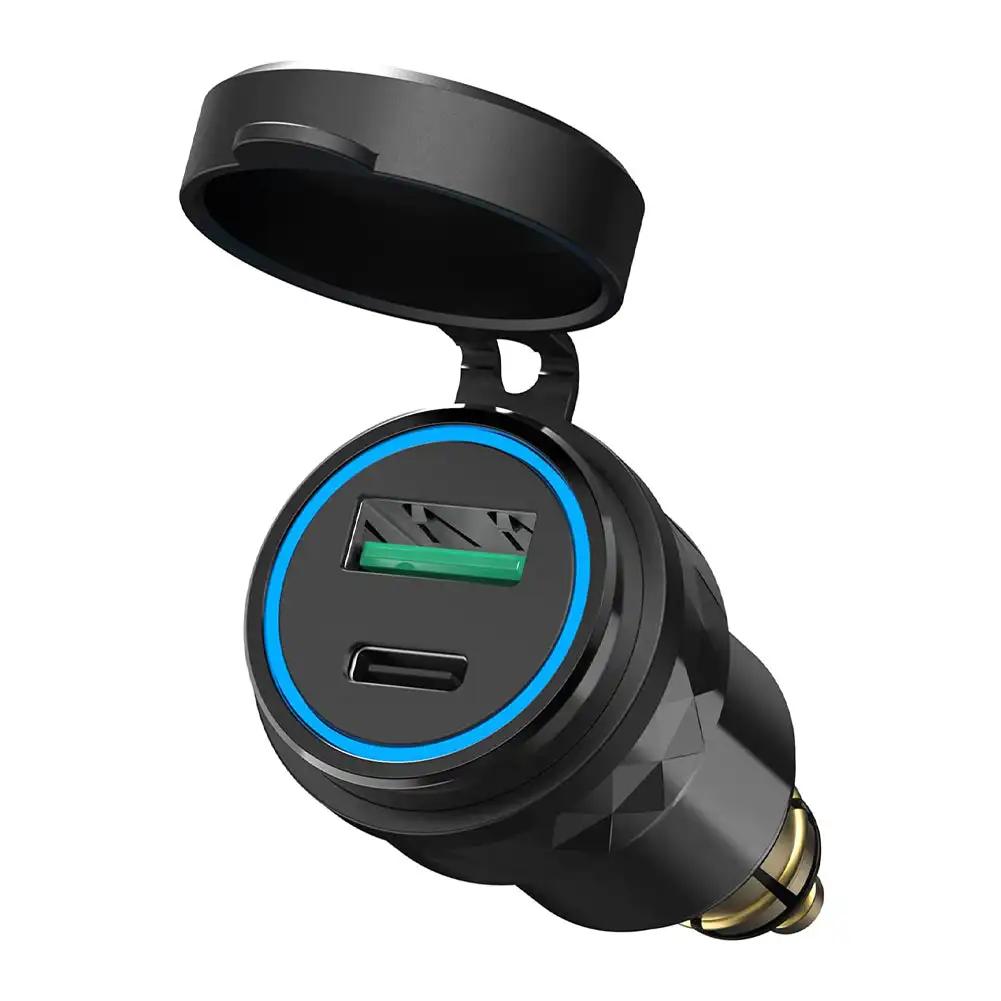 Алюминиевый USB QC 3.0 быстрое зарядное устройство PD двойной адаптер зарядное устройство водонепроницаемая розетка мотоциклы для разъема DIN/BMW