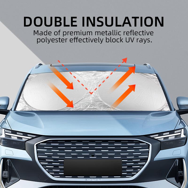 Car Front Window Sunshade Shield Folding Windshield UV Block Cover For Skoda SUPERB RAPID KAROQ Valve Stems & Caps