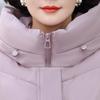 Plus Size Middle Age Women's Long Down Coats Winter Vintage Parkas Hooded Elegant Thick Warm Puffer Jackets Woman Outerwears