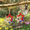 USA Flag Earrings for Women, Patriotic Red White Blue Earrings, American Flag Dangle Drop Earrings, 4th of July Independence Day