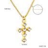 Zircon Cross Pendant Necklace Light Luxury Fashion Jewelry Gift for Women Delicate Collarbone Chain