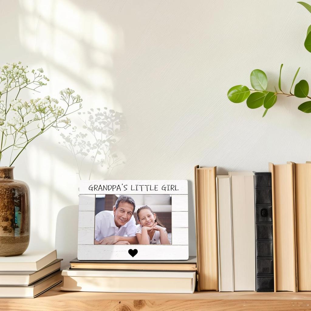 Grandpa Picture Frame, Gifts for Grandpa from Granddaughter, Grandpa Gifts, Grandpa Grandchild Photo Frame 4x6, Grandpas Little Girl Wooden Photo