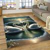 Love Swan Cartoon Cygnus Girl Gift Carpet Rug for Home Living Room Bedroom Sofa Doormat Decor,Kids Area Rug Non-slip Floor Mat
