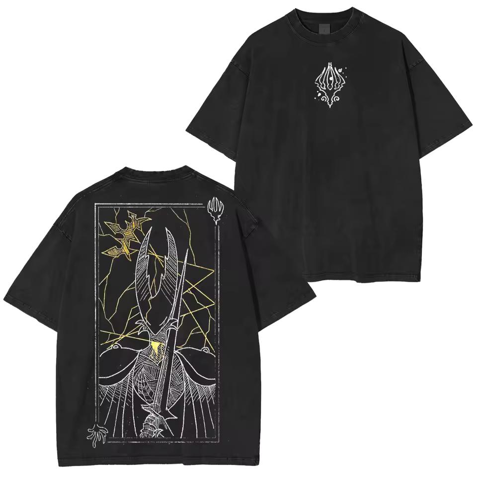 Hollow Knight Silksong Унисекс Стиранная Футболка Уличная Оверсайз Мужская Женская С Коротким Рукавом Повседневная Хлопок Мягкая Женская Мужская Одежда