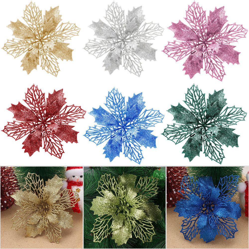 New Year Decor Christmas Flowers Fake Flowers Home Xmas Ornaments Christmas Tree Decorations