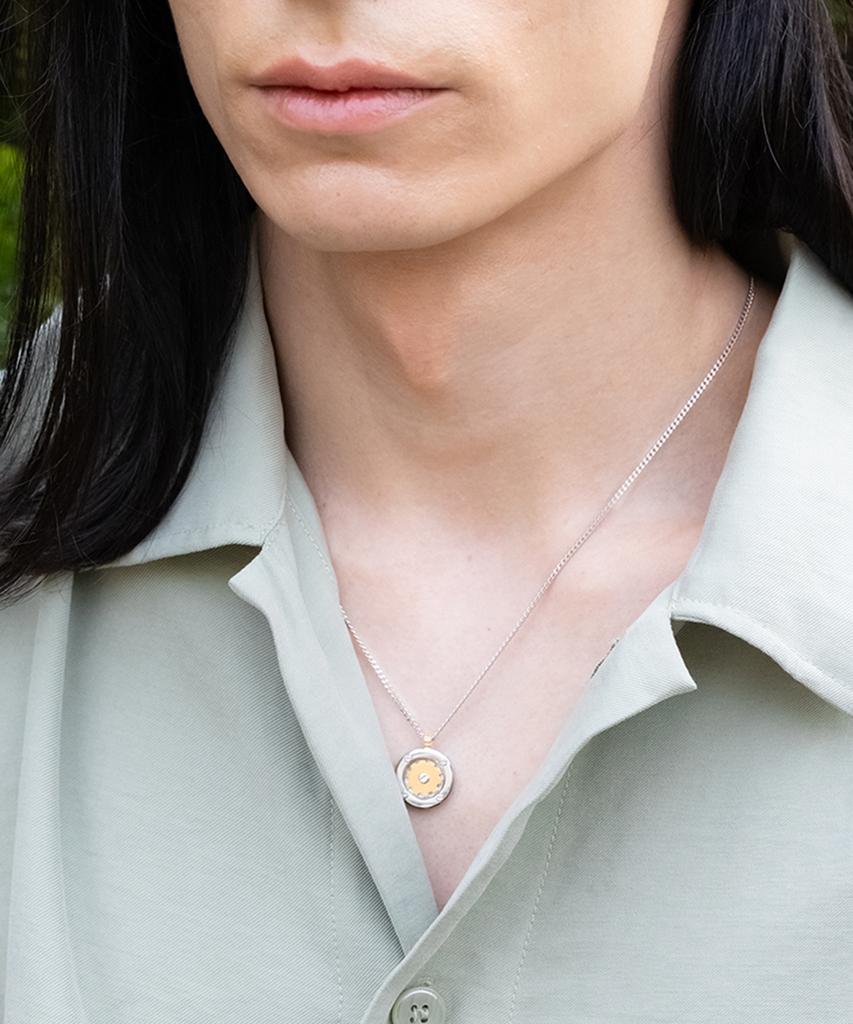 Begins Time Cog Coin Necklace
