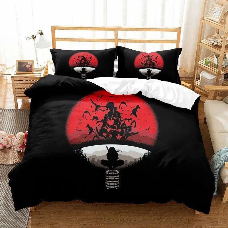 Naruto Series Three-piece Duvet Cover Digital Printing Brushed Two-piece Set Children's Cartoon Anime Quilt Cover