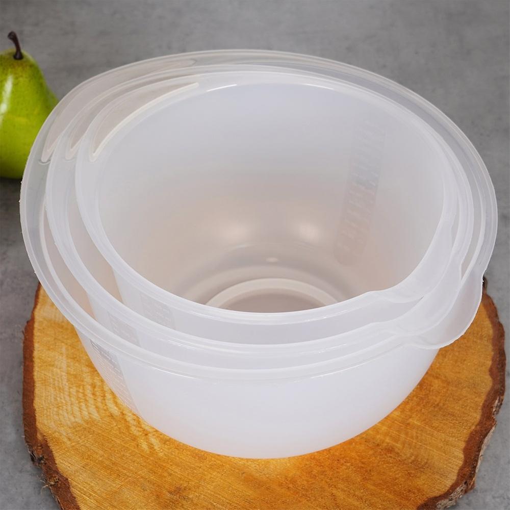 Non-Slip Kitchen Mixing Bowls with Measuring Scales 1.5L 2L 2.5L 3-Piece Set