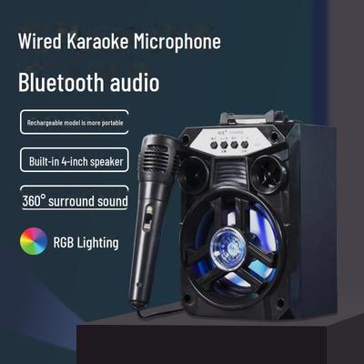 Портативный наружный Bluetooth-динамик для караоке с микрофоном