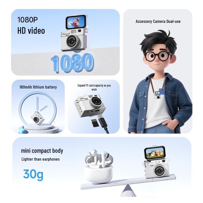 Retro Flip Screen Digital Camera: HD Photos & Video Recorder for Students