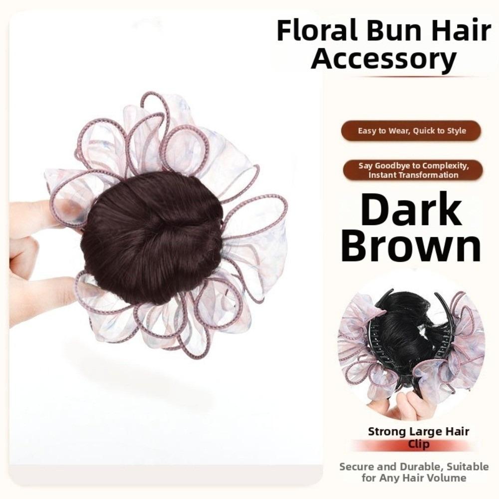 Hair Tie Bun-making Hair Bun Clip Sweet Women Bun Hairpiece Daily Use