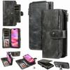 KT Multi-Functional Series-3 For iPhone 16 Phone Case PU Leather Zipper Wallet Detachable Cover - Bl