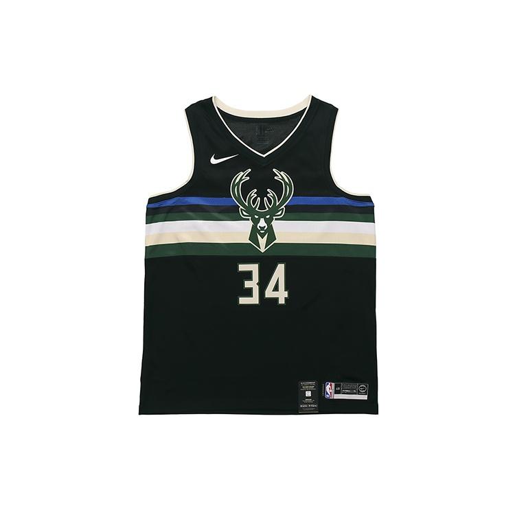 Nike NBA Sports Basketball Jersey/Vest SW Fan Edition limited Milwaukee Bucks Alphabet 34 Black Men's AT9806-011